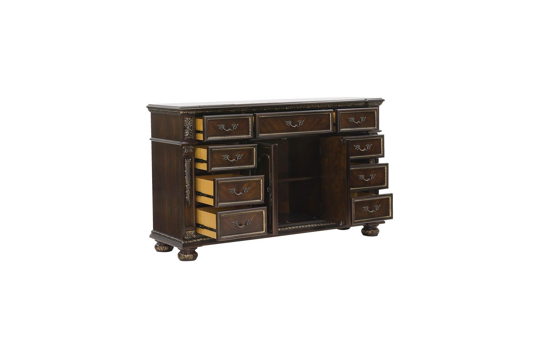 Homelegance - Catalonia Dresser With Mirror In Dark Cherry - 1824-6 - ATL FURNITURE