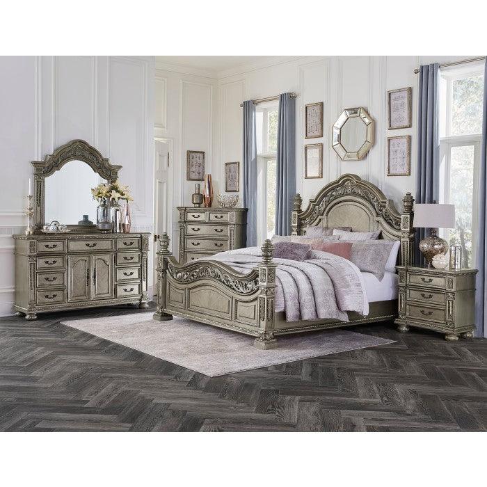 Homelegance - Catalonia Eastern King Bed In Platinum Gold - 1824Pgk-1Ek - ATL FURNITURE