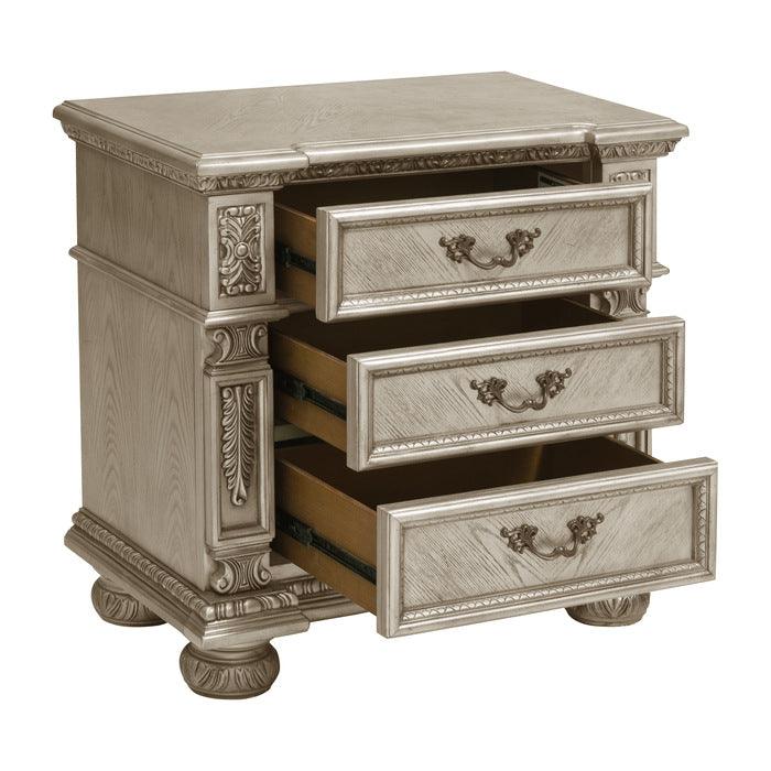 Homelegance - Catalonia Platinum Gold Nightstand - 1824Pg-4 - ATL FURNITURE