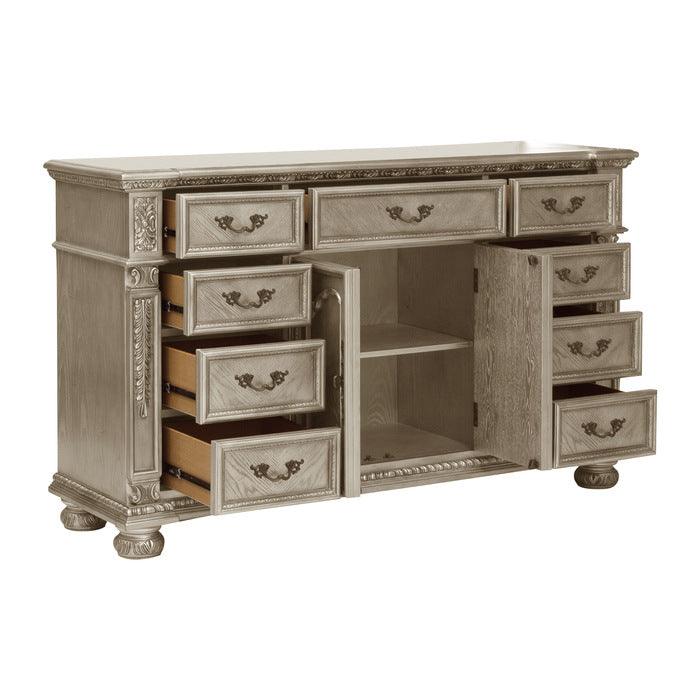 Homelegance - Catalonia Dresser And Mirror In Platinum Gold - 1824Pg-5-6 - ATL FURNITURE