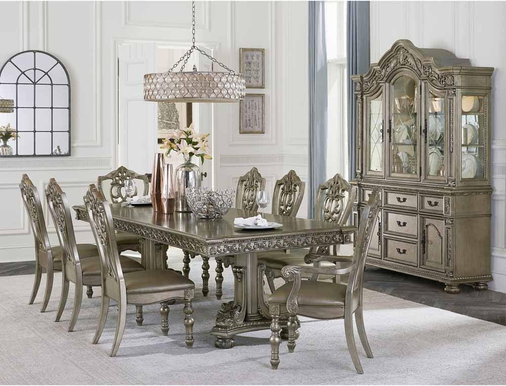 Homelegance - Catalonia Platinum Gold 10 Piece Dining Room Set - 1824Pg-112-10Set - ATL FURNITURE