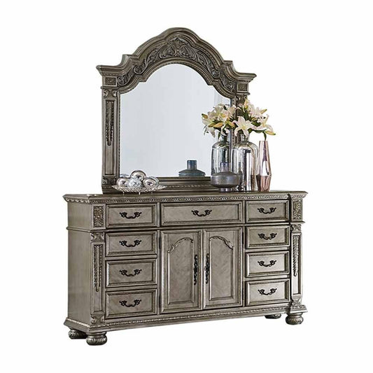 Homelegance - Catalonia Dresser And Mirror In Platinum Gold - 1824Pg-5-6 - ATL FURNITURE