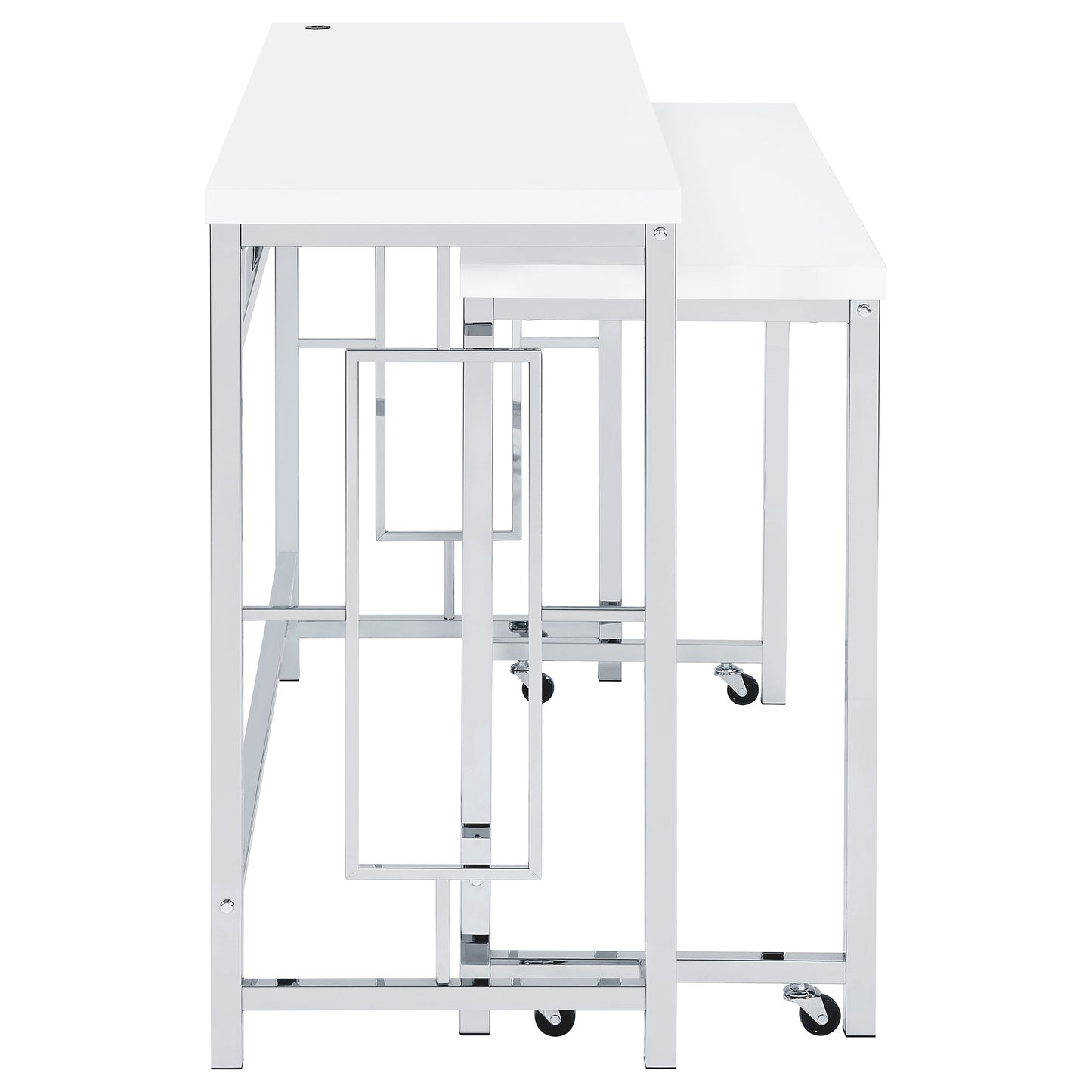 Jackson 4-piece Multipurpose Counter Height Table Set White and Chrome