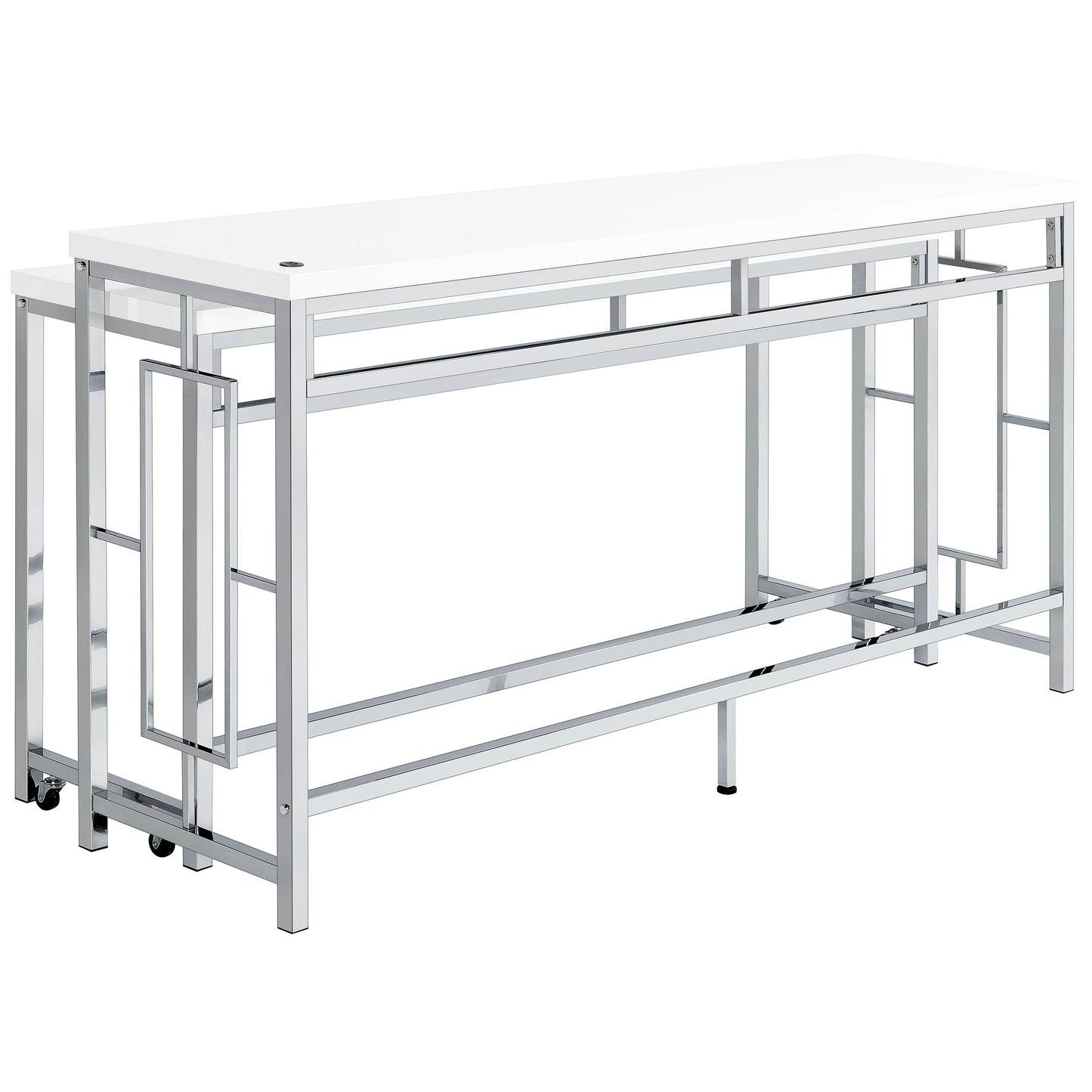 Jackson 5-piece Multipurpose Counter Height Table Set White and Chrome