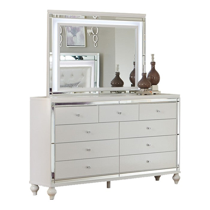 Homelegance - Alonza Bright White 5 Piece Queen Bedroom Set With Led Lighting - 1845Led-1-5 - ATL FURNITURE