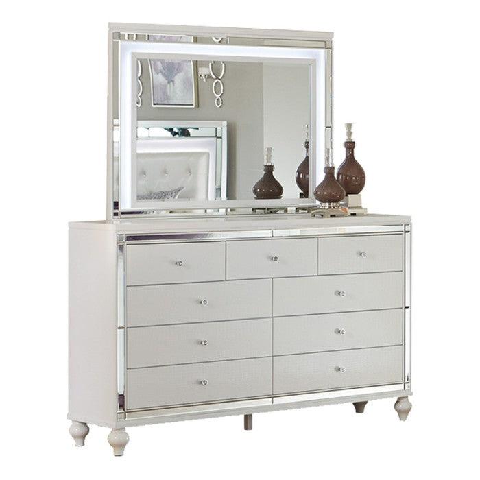 Homelegance - Alonza Bright White 5 Piece Queen Bedroom Set With Led Lighting - 1845Led-1-9 - ATL FURNITURE