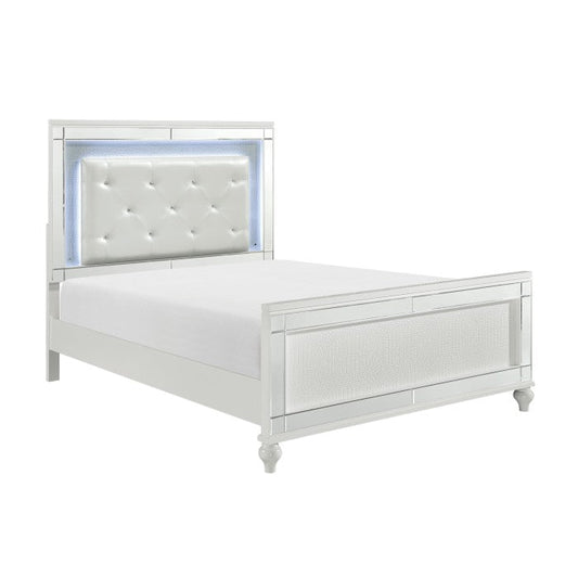 Homelegance - Alonza Bright White Eastern King Bed With Led Lighting - 1845Kled-1Ek - ATL FURNITURE