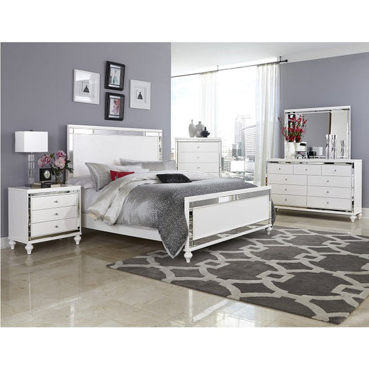 Homelegance - Alonza Bright White 5 Piece Queen Bedroom Set With Led Lighting - 1845Led-1-5 - ATL FURNITURE