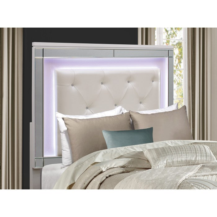 Homelegance - Alonza Bright White Eastern King Bed With Led Lighting - 1845Kled-1Ek - ATL FURNITURE