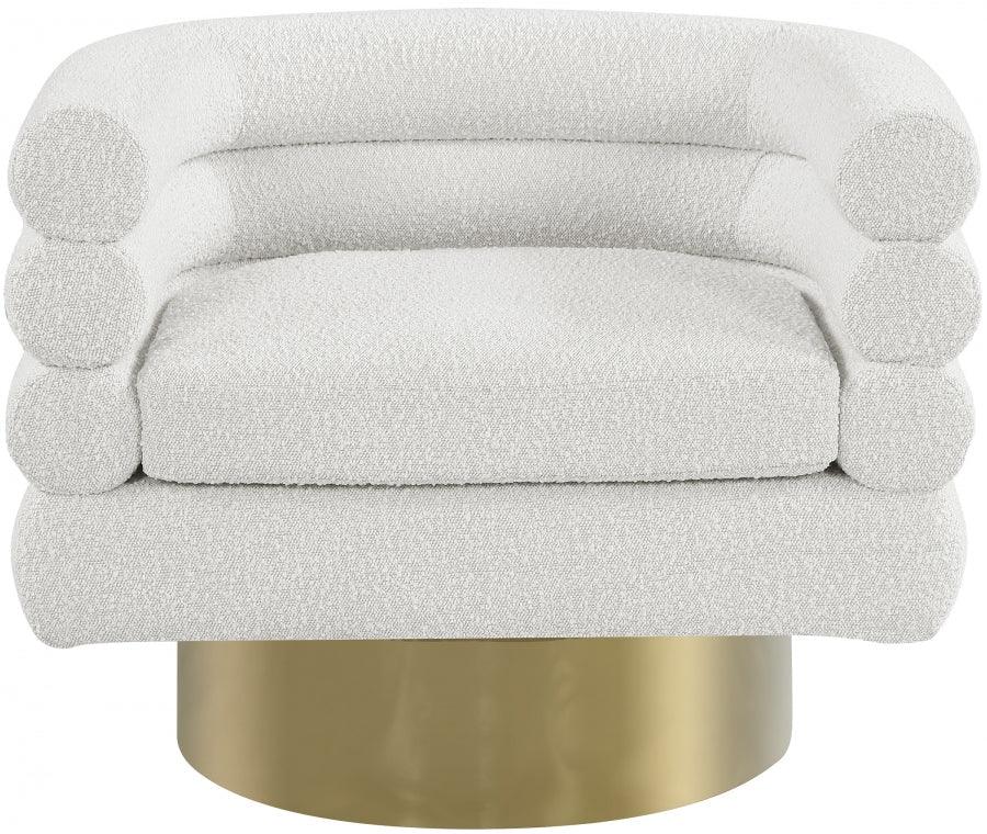 Meridian Furniture - Tessa Boucle Fabric Accent Chair In Cream - 544Cream - ATL FURNITURE