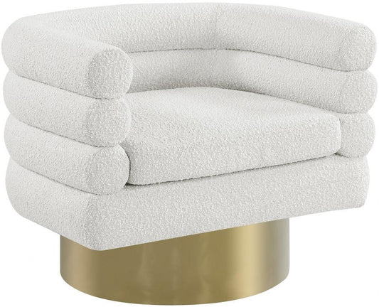 Meridian Furniture - Tessa Boucle Fabric Accent Chair In Cream - 544Cream - ATL FURNITURE