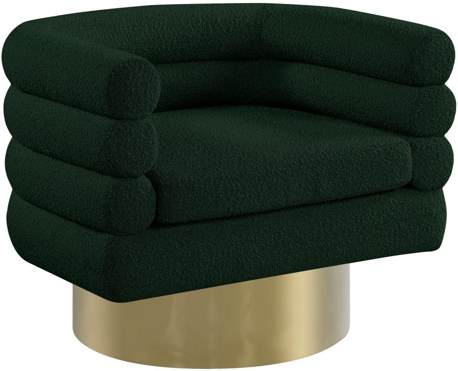 Meridian Furniture - Tessa Boucle Fabric Accent Chair In Green - 544Green - ATL FURNITURE