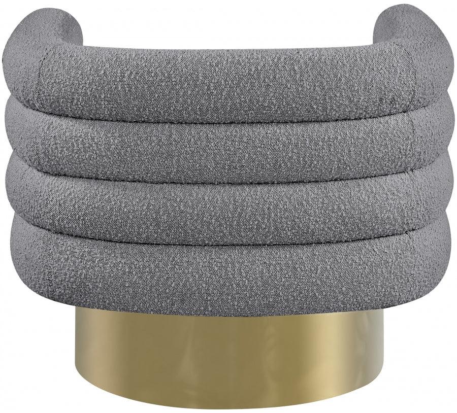 Meridian Furniture - Tessa Boucle Fabric Accent Chair In Grey - 544Grey - ATL FURNITURE