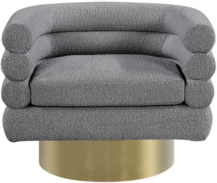 Meridian Furniture - Tessa Boucle Fabric Accent Chair In Grey - 544Grey - ATL FURNITURE