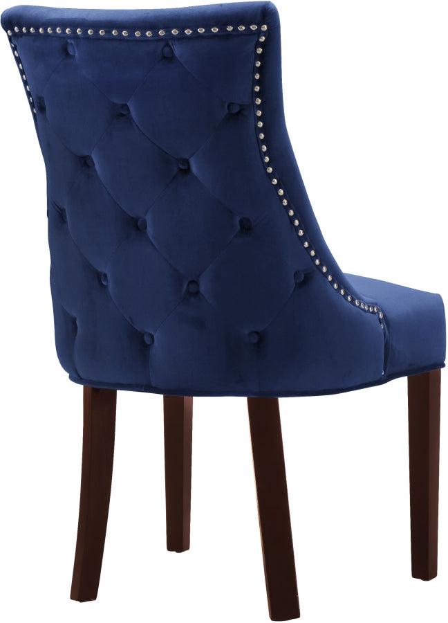 Meridian Furniture - Hannah Velvet Dining Chair Set Of 2 In Navy - 774Navy-C - ATL FURNITURE