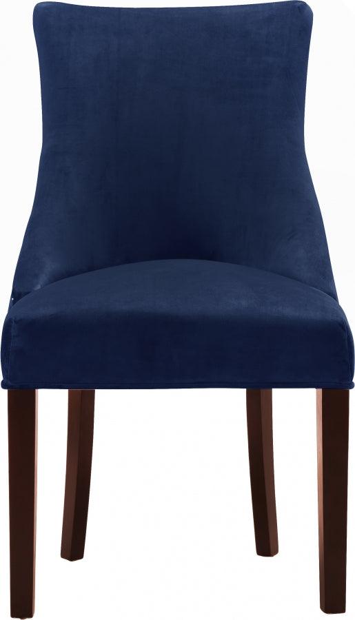 Meridian Furniture - Hannah Velvet Dining Chair Set Of 2 In Navy - 774Navy-C - ATL FURNITURE