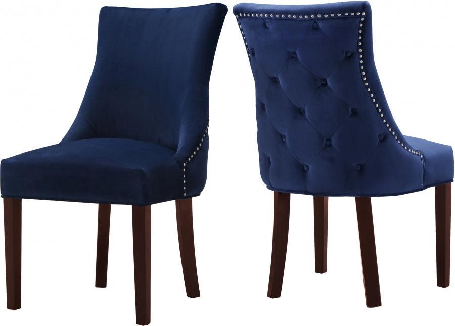 Meridian Furniture - Hannah Velvet Dining Chair Set Of 2 In Navy - 774Navy-C - ATL FURNITURE