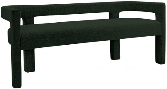 Meridian Furniture - Athena Boucle Fabric Bench In Green - 865Green - ATL FURNITURE