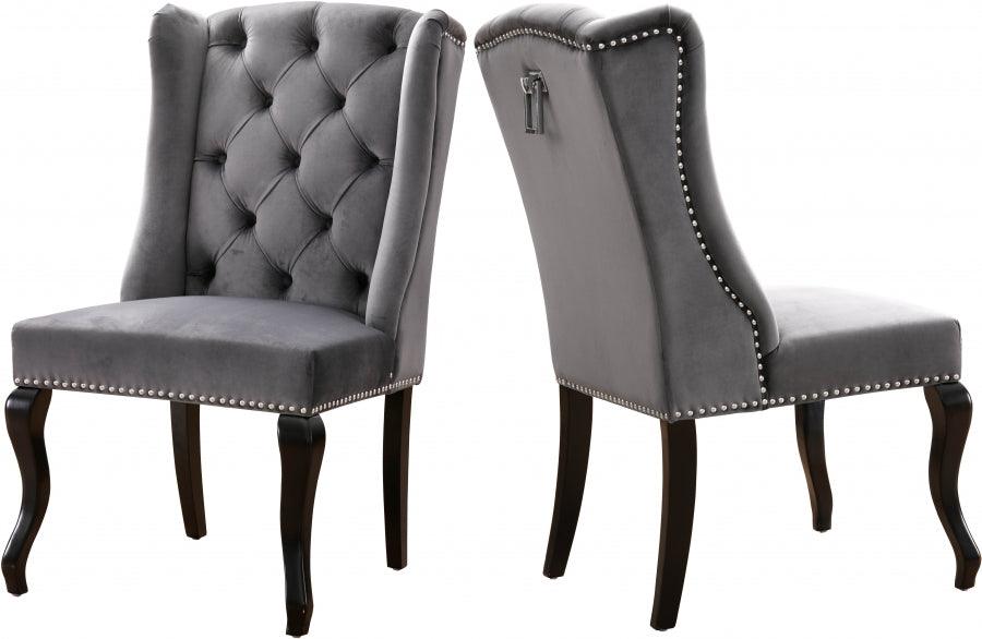 Meridian Furniture - Suri Velvet Dining Chair Set Of 2 In Grey - 772Grey-C - ATL FURNITURE