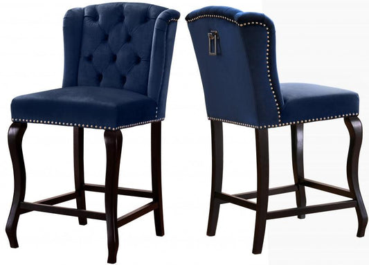 Meridian Furniture - Suri Counter Stool In Navy - 773Navy-C - ATL FURNITURE