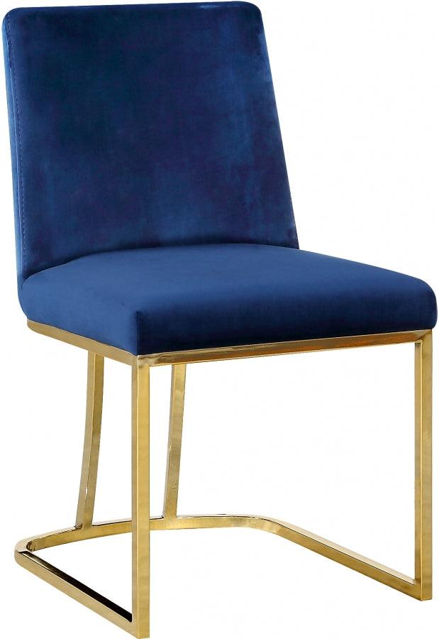 Meridian Furniture - Heidi Velvet Dining Chair Set Of 2 In Navy - 776Navy-C - ATL FURNITURE