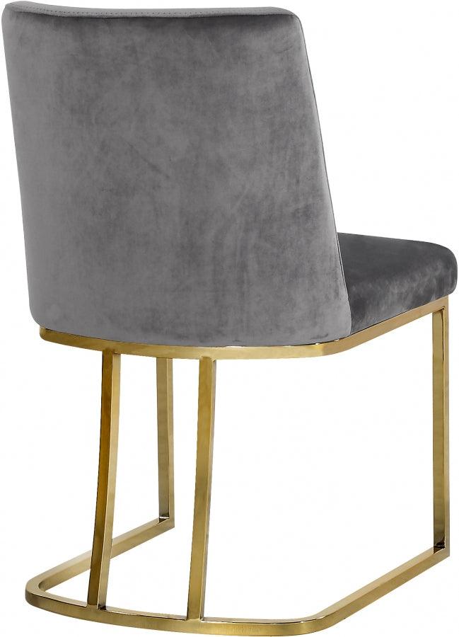 Meridian Furniture - Heidi Velvet Dining Chair Set Of 2 In Grey - 776Grey-C - ATL FURNITURE