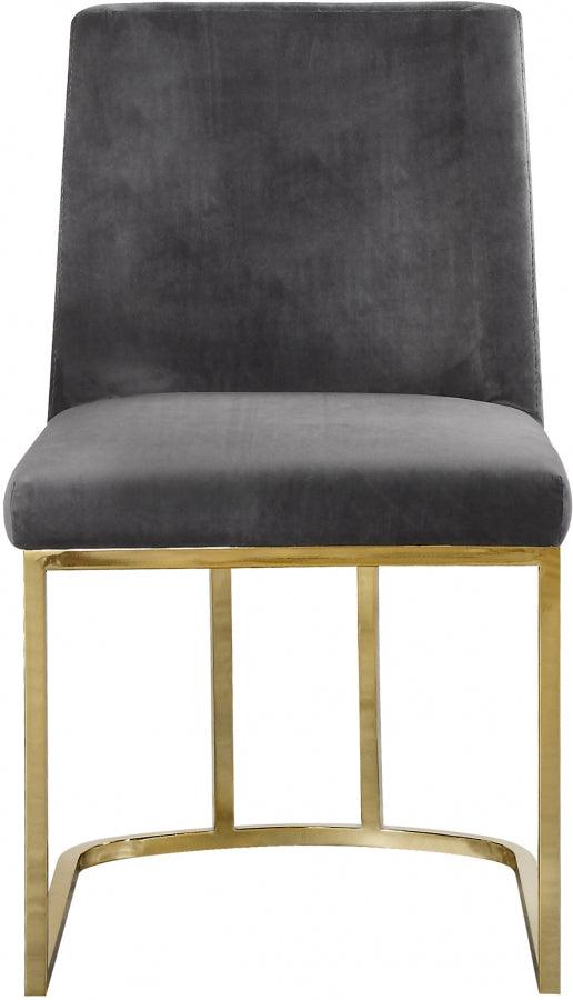 Meridian Furniture - Heidi Velvet Dining Chair Set Of 2 In Grey - 776Grey-C - ATL FURNITURE