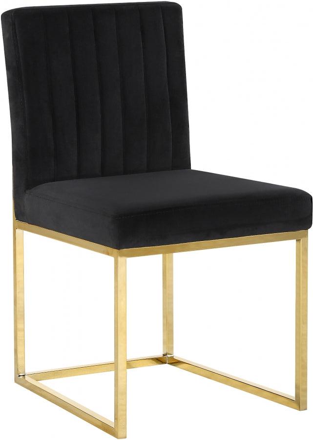 Meridian Furniture - Giselle Velvet Dining Chair Set Of 2 In Black - 778Black-C - ATL FURNITURE