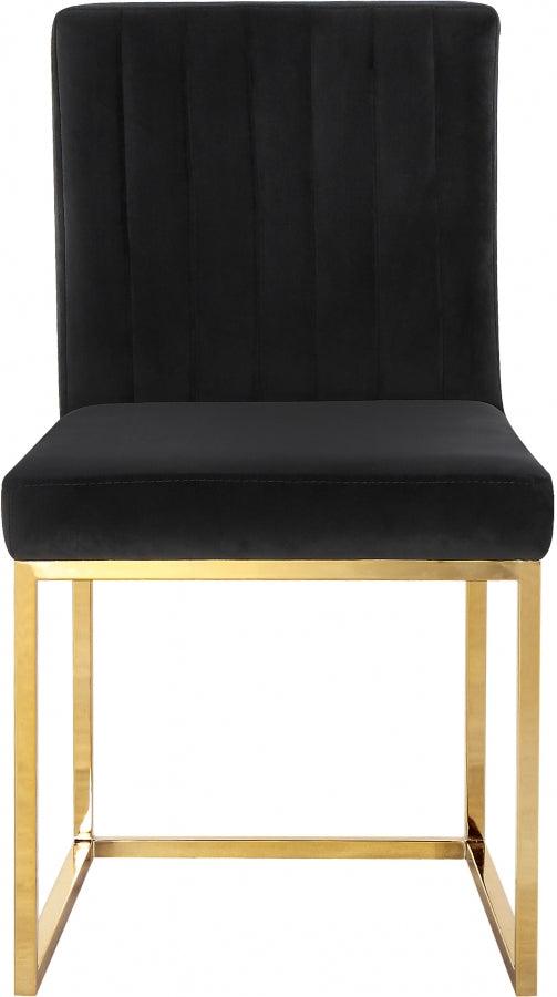 Meridian Furniture - Giselle Velvet Dining Chair Set Of 2 In Black - 778Black-C - ATL FURNITURE