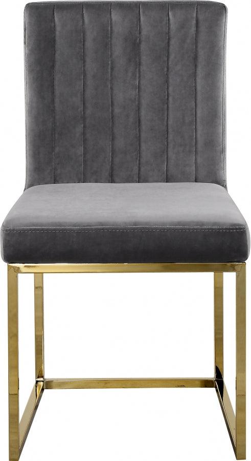 Meridian Furniture - Giselle Velvet Dining Chair Set Of 2 In Grey - 778Grey-C - ATL FURNITURE