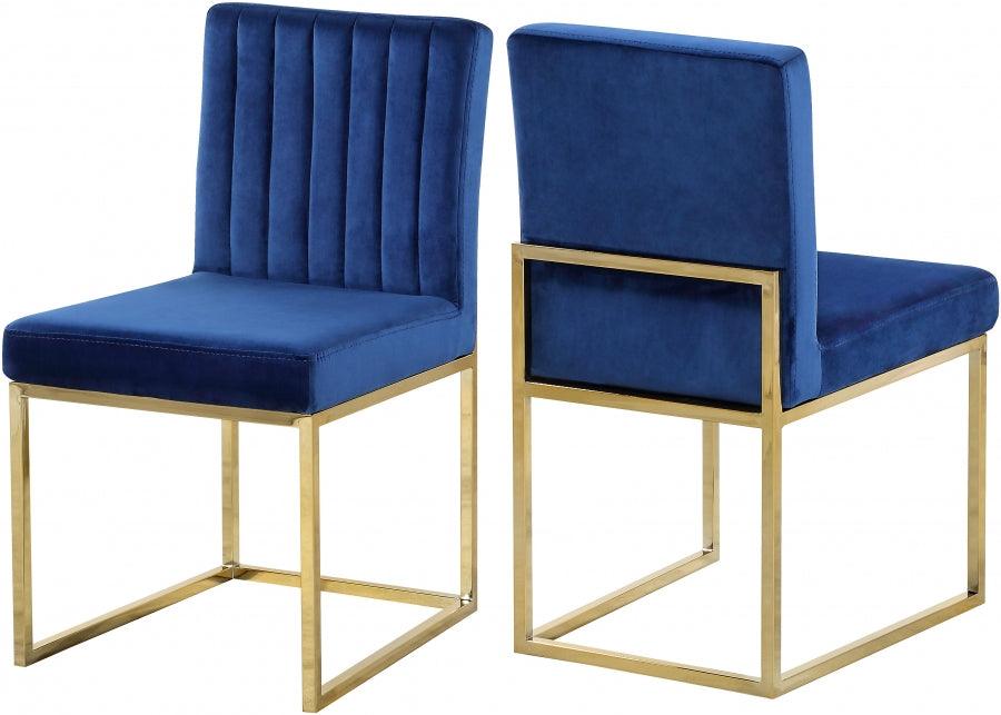 Meridian Furniture - Giselle Velvet Dining Chair Set Of 2 In Navy - 778Navy-C - ATL FURNITURE