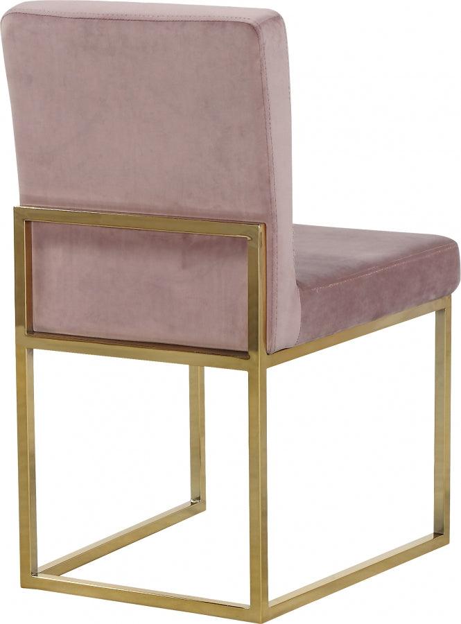 Meridian Furniture - Giselle Velvet Dining Chair Set Of 2 In Pink - 778Pink-C - ATL FURNITURE