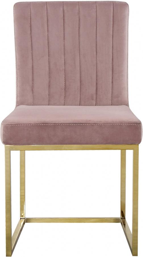 Meridian Furniture - Giselle Velvet Dining Chair Set Of 2 In Pink - 778Pink-C - ATL FURNITURE