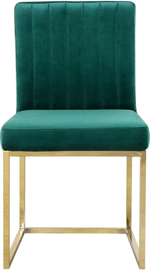 Meridian Furniture - Giselle Velvet Dining Chair Set Of 2 In Green - 778Green-C - ATL FURNITURE