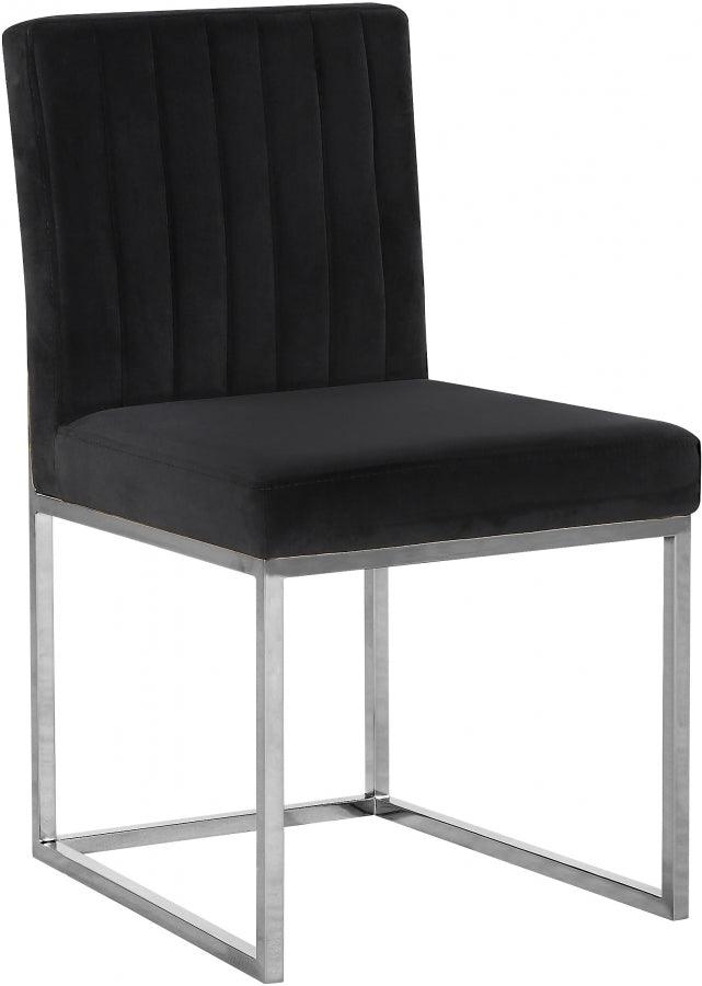 Meridian Furniture - Giselle Velvet Dining Chair Set Of 2 In Black - 779Black-C - ATL FURNITURE