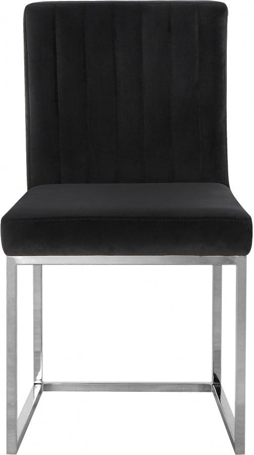 Meridian Furniture - Giselle Velvet Dining Chair Set Of 2 In Black - 779Black-C - ATL FURNITURE