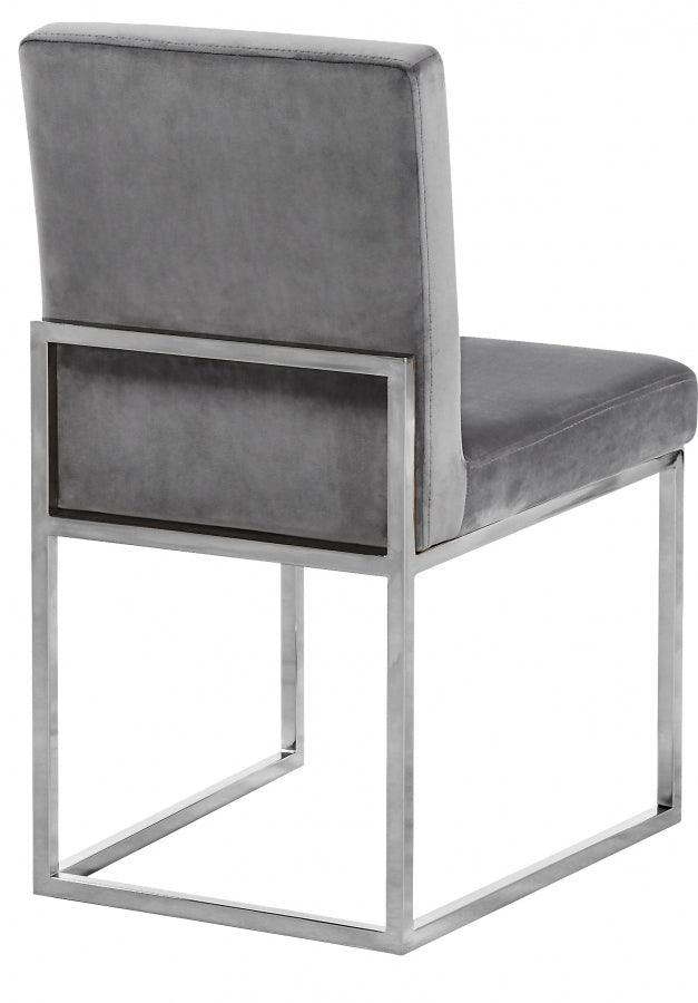 Meridian Furniture - Giselle Velvet Dining Chair Set Of 2 In Grey - 779Grey-C - ATL FURNITURE