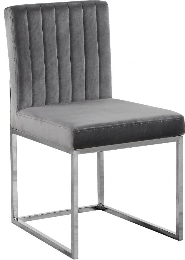 Meridian Furniture - Giselle Velvet Dining Chair Set Of 2 In Grey - 779Grey-C - ATL FURNITURE