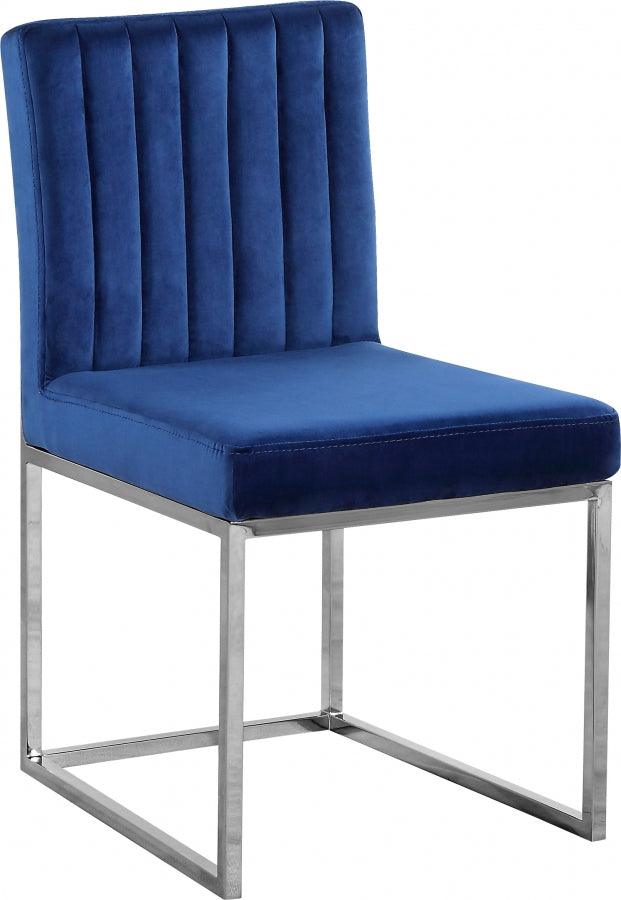 Meridian Furniture - Giselle Velvet Dining Chair Set Of 2 In Navy- 779Navy-C - ATL FURNITURE