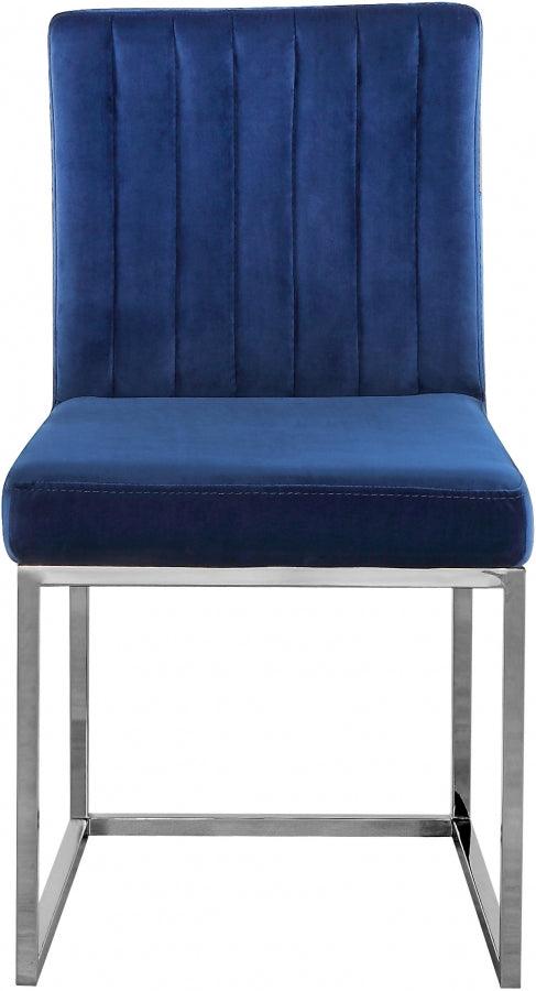 Meridian Furniture - Giselle Velvet Dining Chair Set Of 2 In Navy- 779Navy-C - ATL FURNITURE