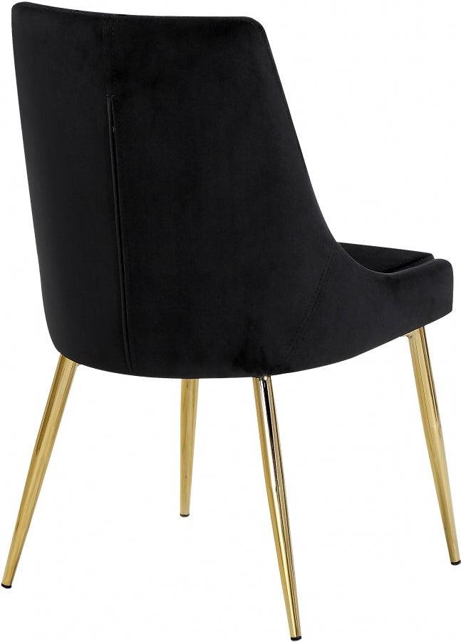 Meridian Furniture - Karina Velvet Dining Chair Set Of 2 In Black - 783Black-C - ATL FURNITURE