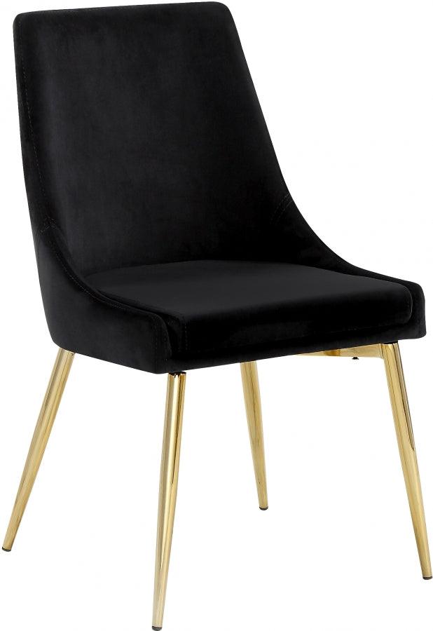 Meridian Furniture - Karina Velvet Dining Chair Set Of 2 In Black - 783Black-C - ATL FURNITURE