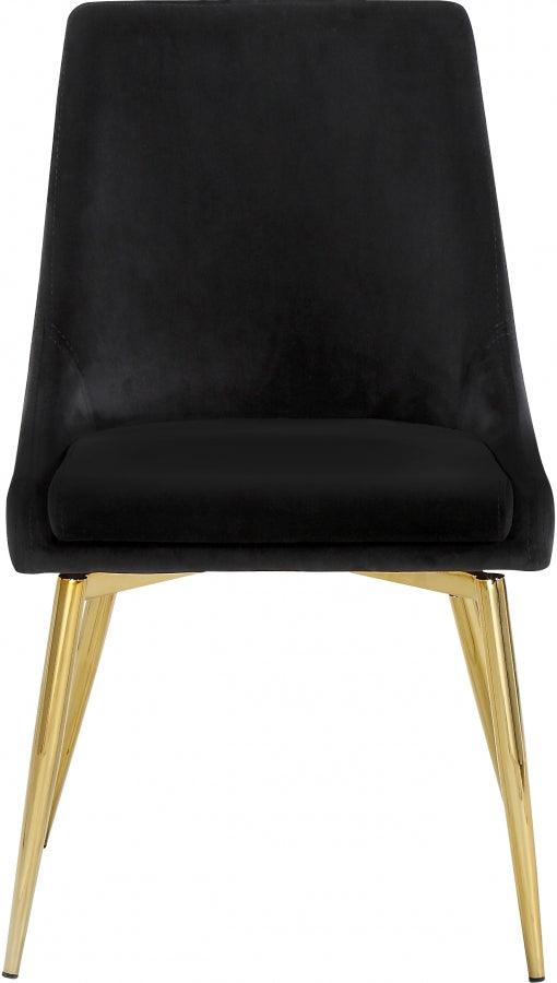 Meridian Furniture - Karina Velvet Dining Chair Set Of 2 In Black - 783Black-C - ATL FURNITURE