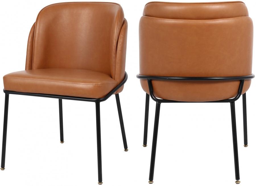 Meridian Furniture - Jagger Faux Leather Dining Chair In Cognac (Set Of 2) - 883Cognac-C - ATL FURNITURE