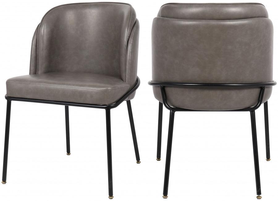 Meridian Furniture - Jagger Faux Leather Dining Chair In Grey (Set Of 2) - 883Grey-C - ATL FURNITURE