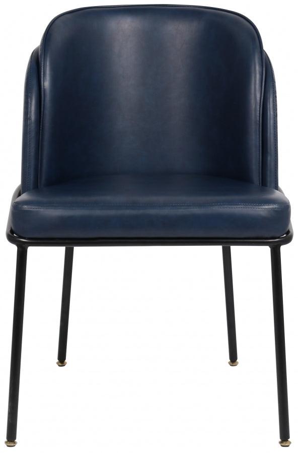 Meridian Furniture - Jagger Faux Leather Dining Chair In Navy (Set Of 2) - 883Navy-C - ATL FURNITURE