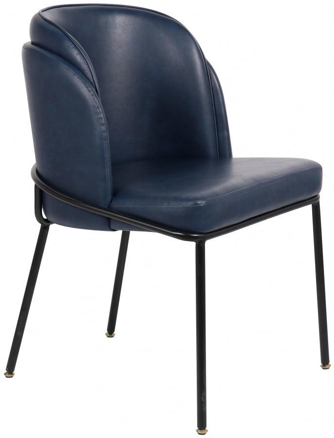 Meridian Furniture - Jagger Faux Leather Dining Chair In Navy (Set Of 2) - 883Navy-C - ATL FURNITURE