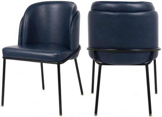 Meridian Furniture - Jagger Faux Leather Dining Chair In Navy (Set Of 2) - 883Navy-C - ATL FURNITURE