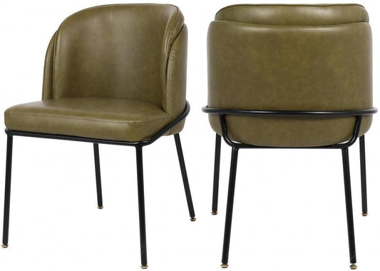 Meridian Furniture - Jagger Faux Leather Dining Chair In Olive (Set Of 2) - 883Olive-C - ATL FURNITURE