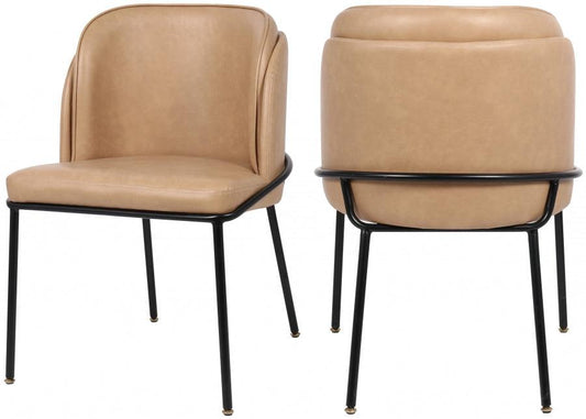 Meridian Furniture - Jagger Faux Leather Dining Chair In Tan (Set Of 2) - 883Tan-C - ATL FURNITURE